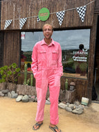 Overol PINK COTELE PLANTASTIC